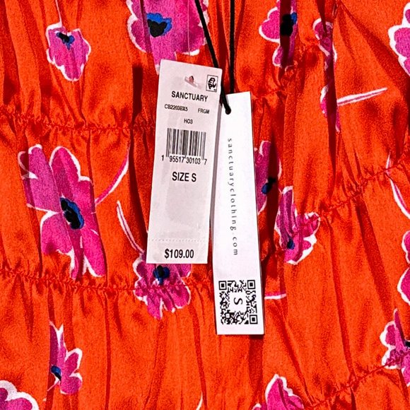 Sanctuary Crop Top Three Quarter Sleeves Floral Size S - Picture 4 of 12